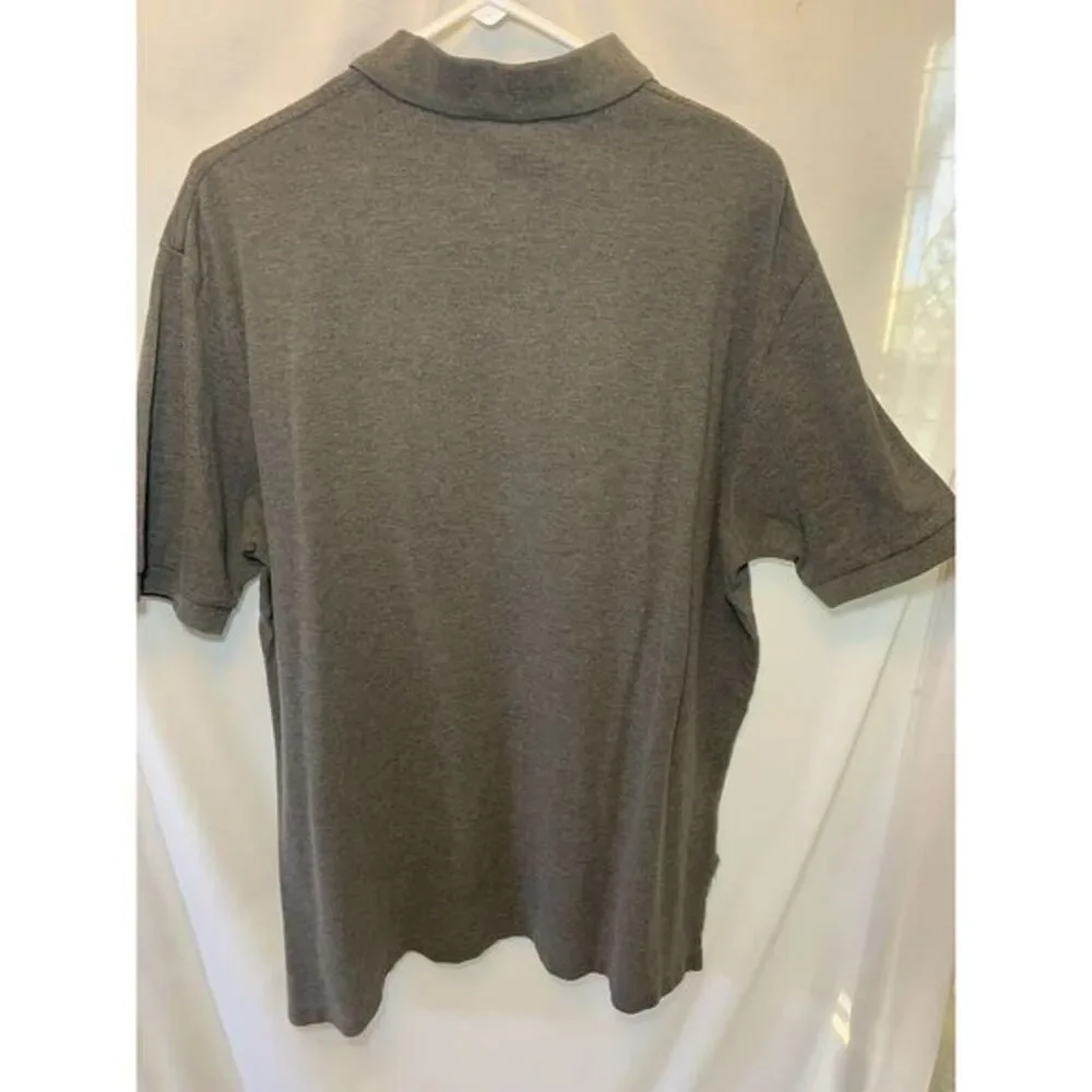 Mens Polo By Ralph Lauren XXL Grey Cotton Collared Polo Golf‎ Short Sleeve Shirt